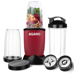 AGARO Regal 3 Jar Personal Blender, 400 Watts, Mixer/Grinder/Smoothie/Juice Maker, Serrated & Cross Ss Blade, Copper Motor, Juices, Nut Butter, Milkshakes, Idli/Dosa, Indian Spice Masala & Chutney