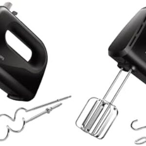 Philips HR3705/10 300 Watt Lightweight Hand Mixer, Blender with 5 speed control settings, stainless steel accessories and 2 years warranty (Pack of 2)